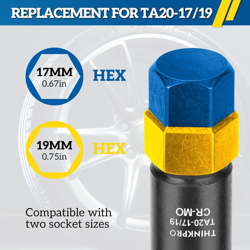 Thinkpro 10 Spline Lug Nut Key Replacement for TA20-17/19, Compatible with Bimecc 10-Spline Lug Nuts and Lug Bolts,10 Point Socket 17mm,19mm Hex Drive - Image 5